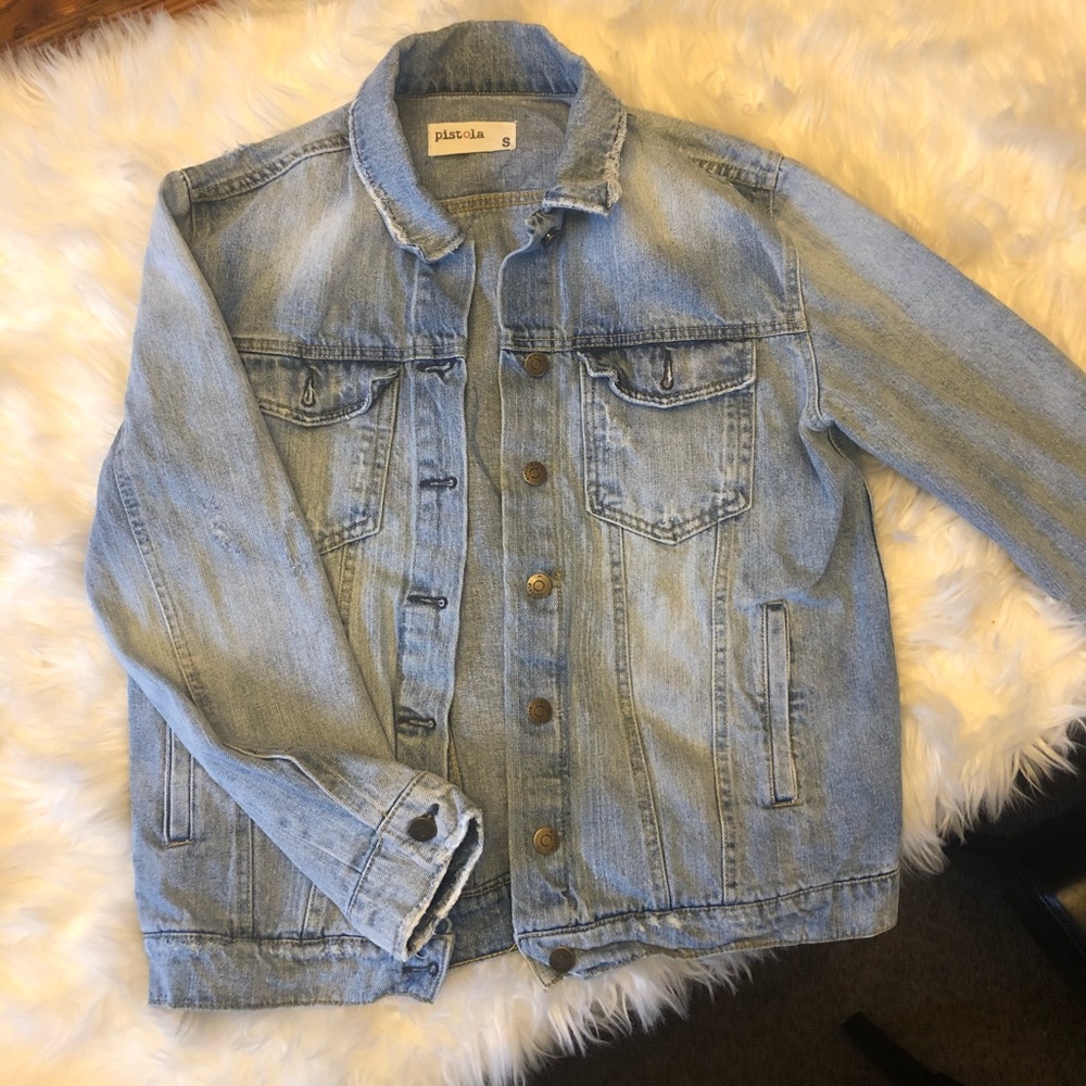 Pistola distressed jean jacket